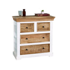 Bianco Solid Mango Wood White Chest Of 4 Drawers - Joe’s Haven