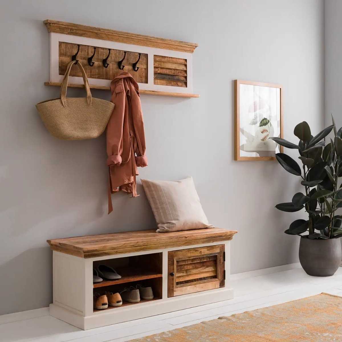 Bianco Wood Shoe Rack & Hanger Wall Hook Sets - Joe’s Haven