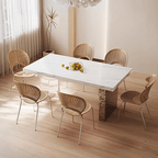 Madison Dining Table, White Sintered Stone & Acrylic - Joe’s Haven