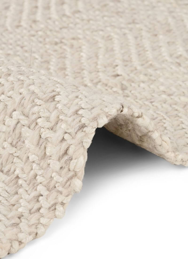 Majoli Natural White Herringbone Wool & Jute Rug - Joe’s Haven