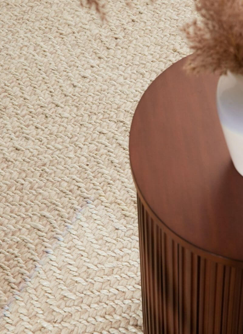 Majoli Natural White Herringbone Wool & Jute Rug - Joe’s Haven