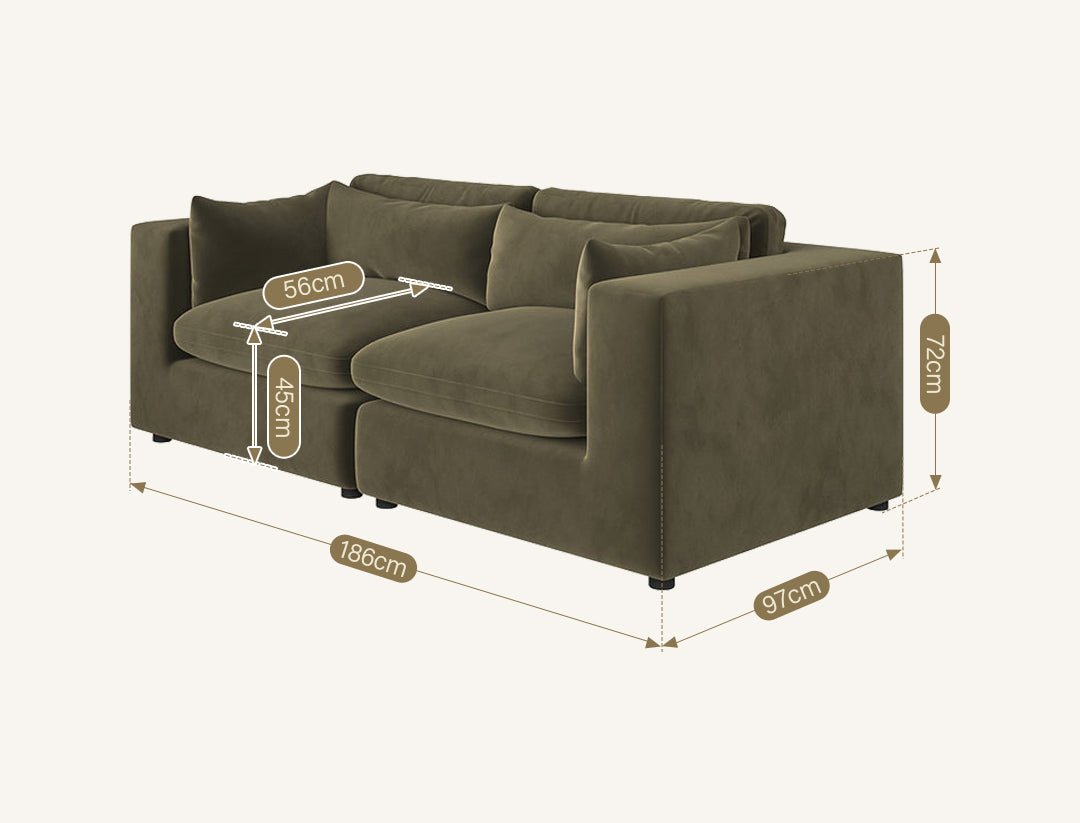 Makhmudov Loveseat Sofa, Two Seater Sofa, Velvet - Joe’s Haven