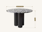 Martinez Small Round Dining Table, Marble - Joe’s Haven
