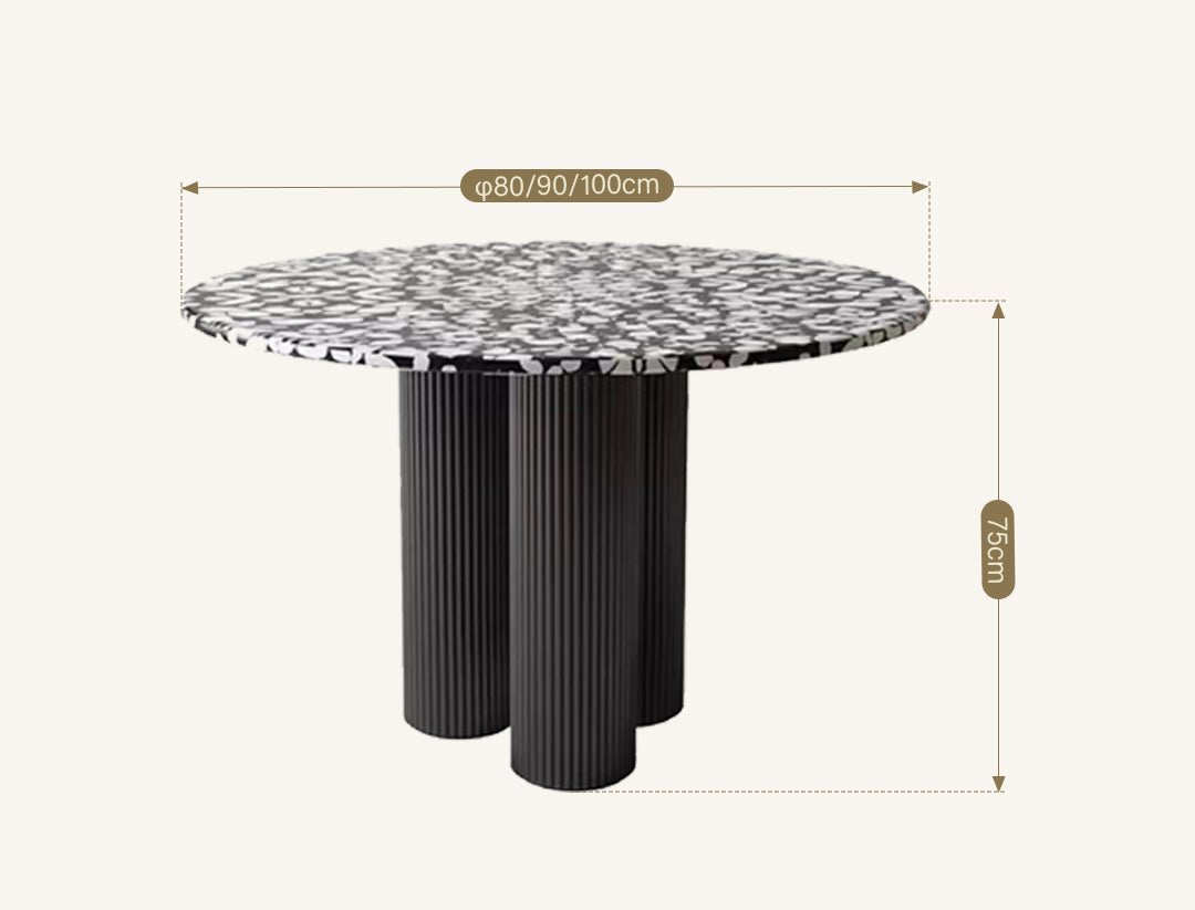 Martinez Small Round Dining Table, Marble - Joe’s Haven