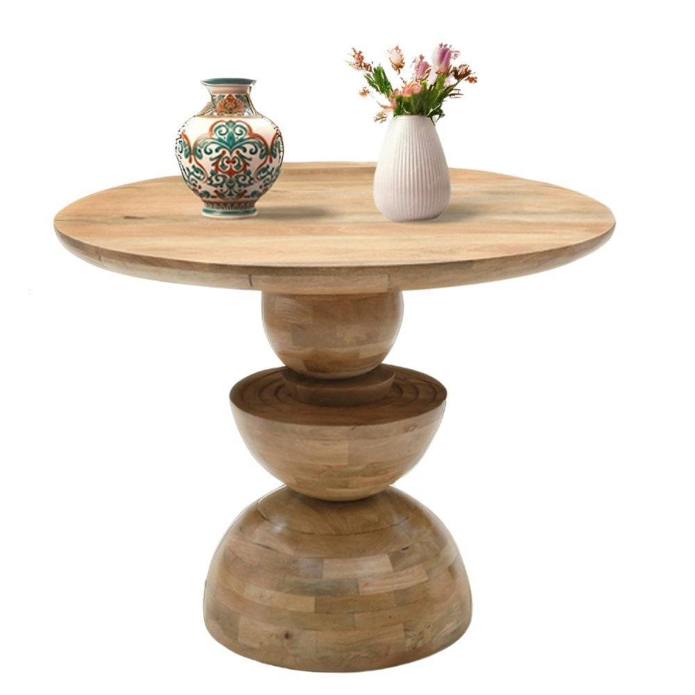 Merlin Mango Wood Round Dining Table - Joe’s Haven
