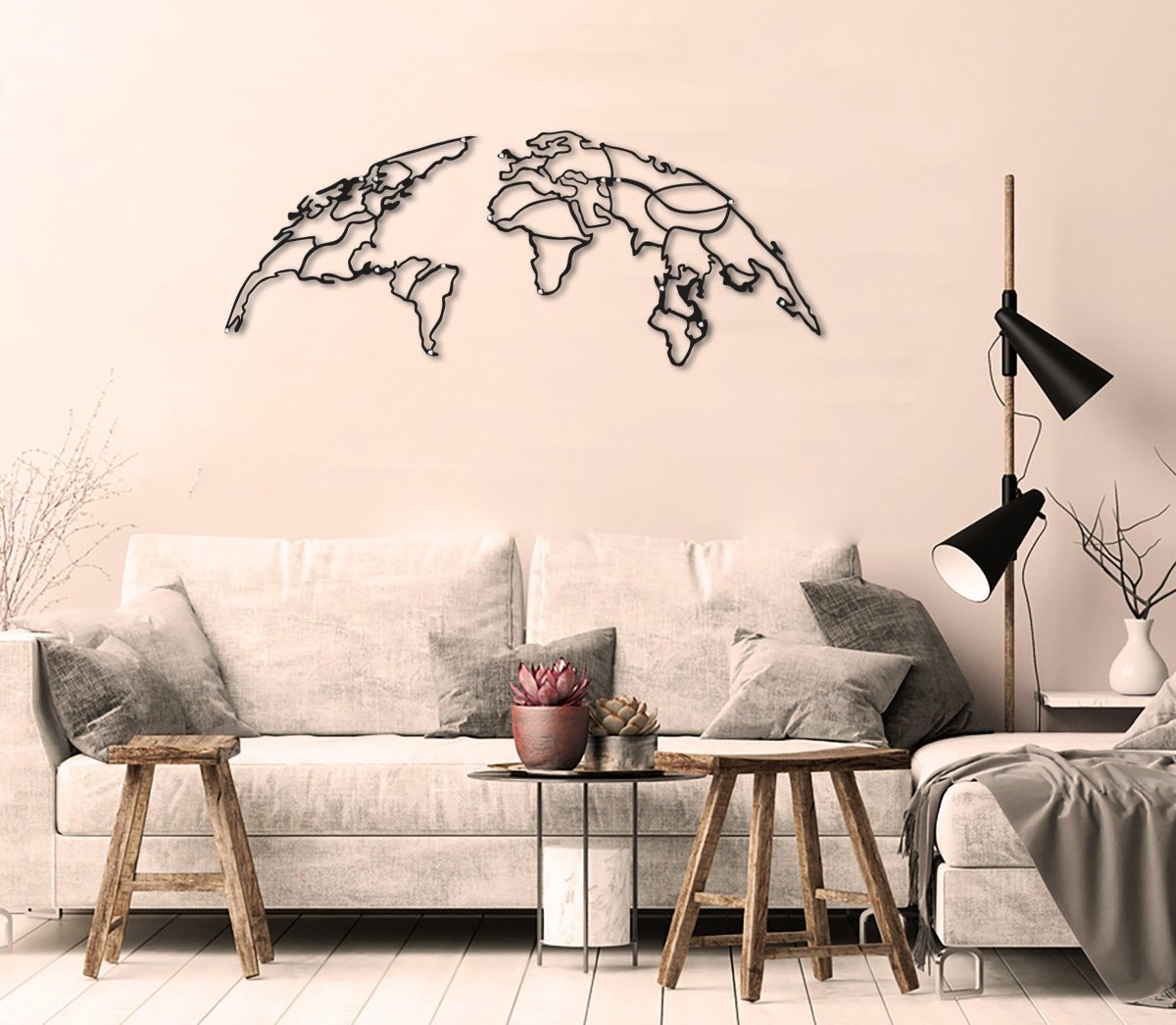 Globe - Metal World Map - Joe’s Haven