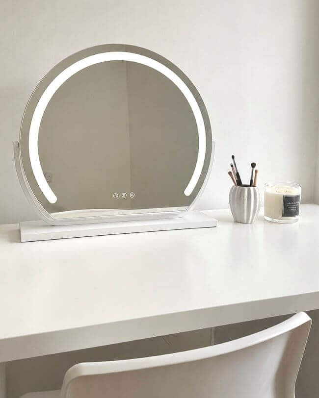 Mila LED Vanity Mirror White - Joe’s Haven