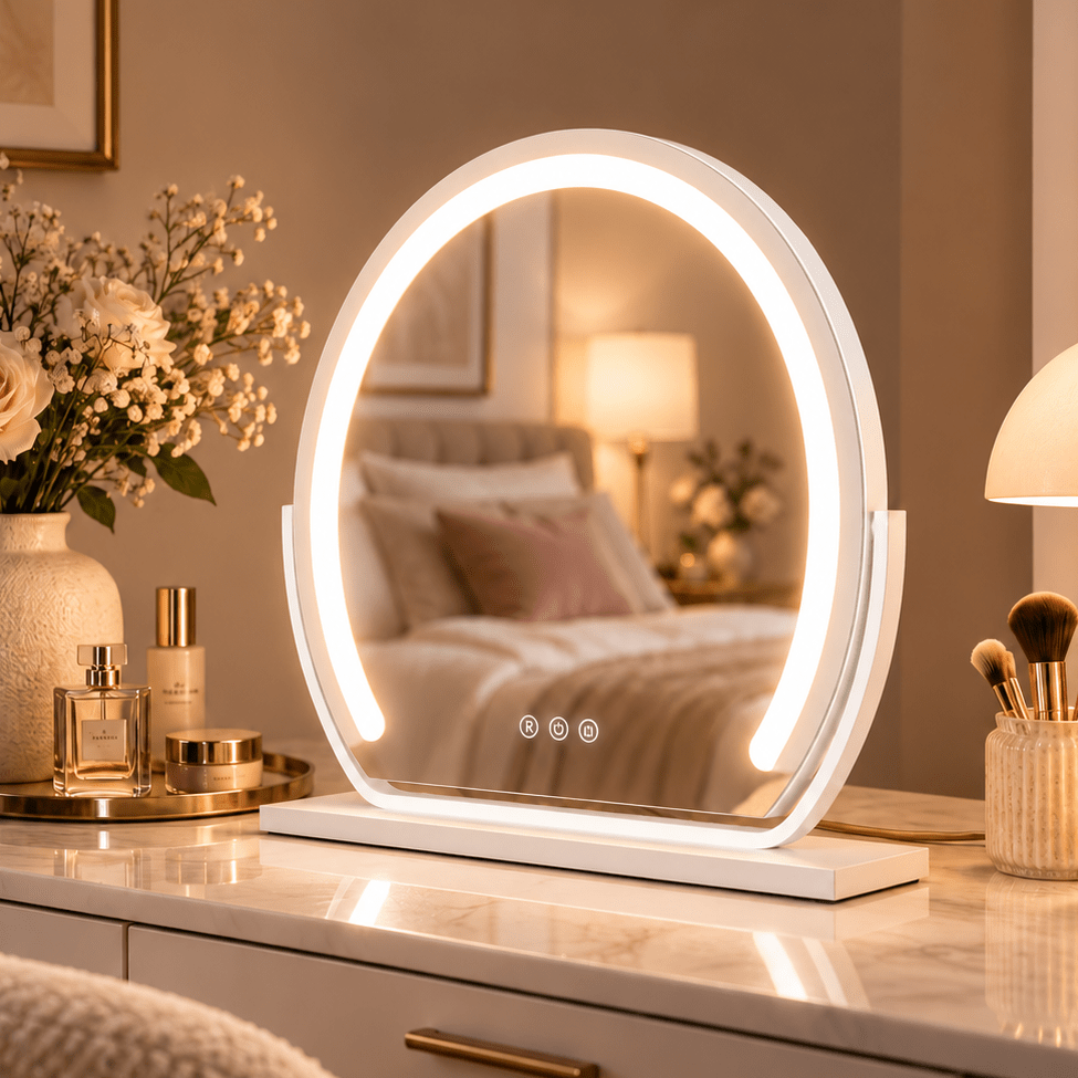 Mila LED Vanity Mirror White - Joe’s Haven