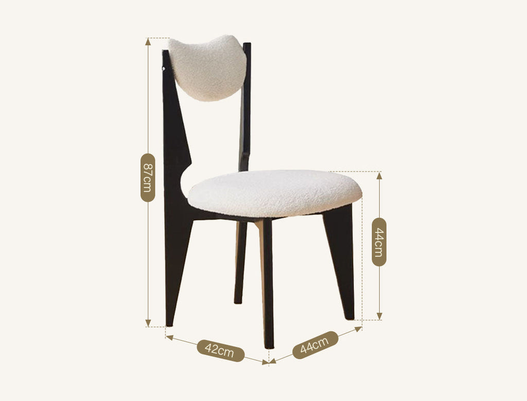 Molan Dining Chair, White Boucle