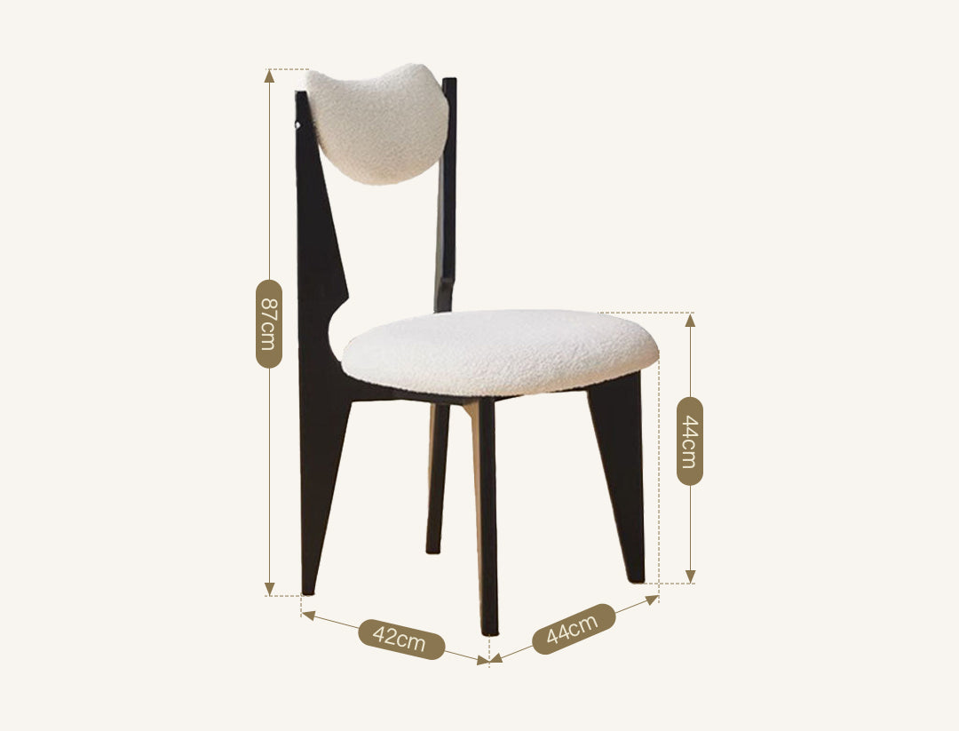 Molan Dining Chair, White Boucle