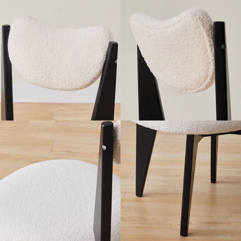 Molan Dining Chair, White Boucle