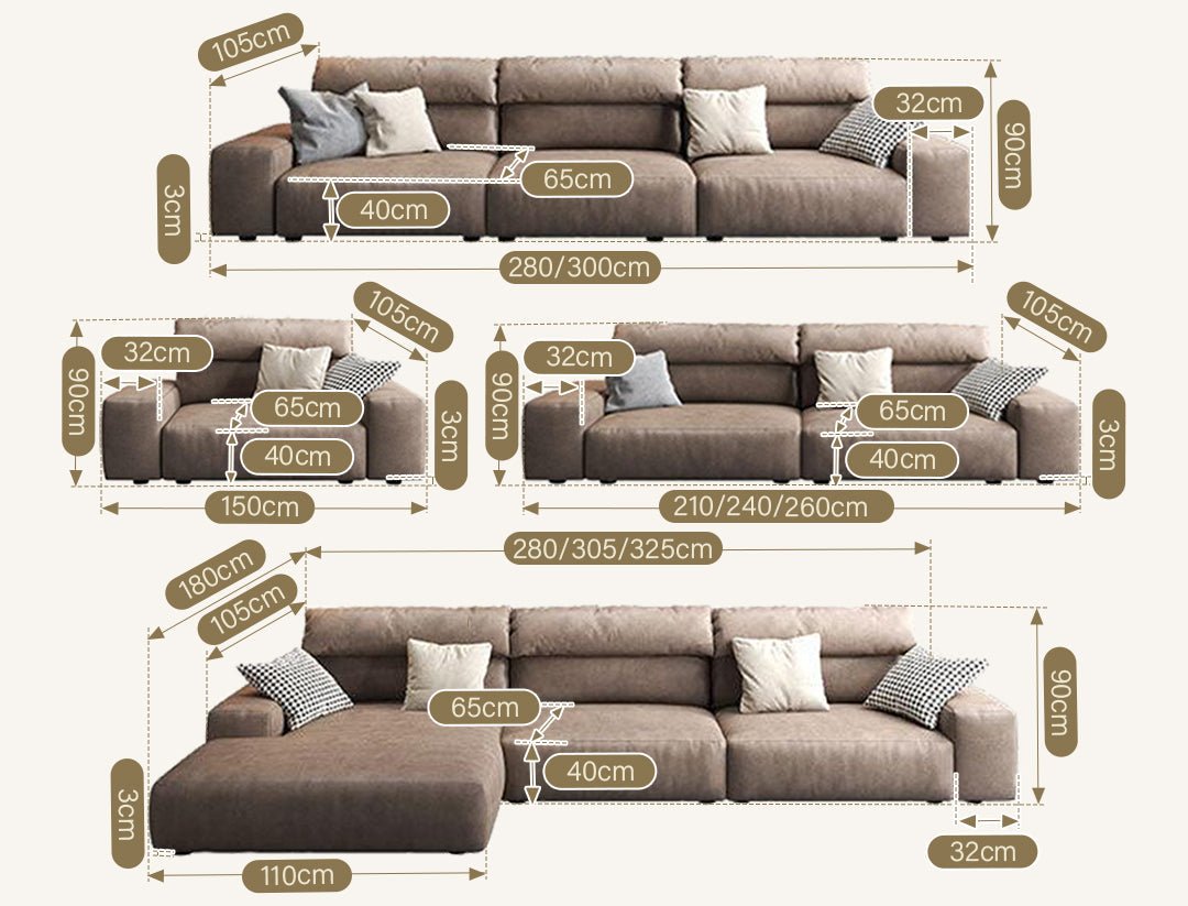 Montgomery Three Seater / Four Seater Corner Sofa, Leathaire - Joe’s Haven