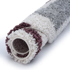 Moodi Shaggy Grey/Purple Contour Rug - Joe’s Haven