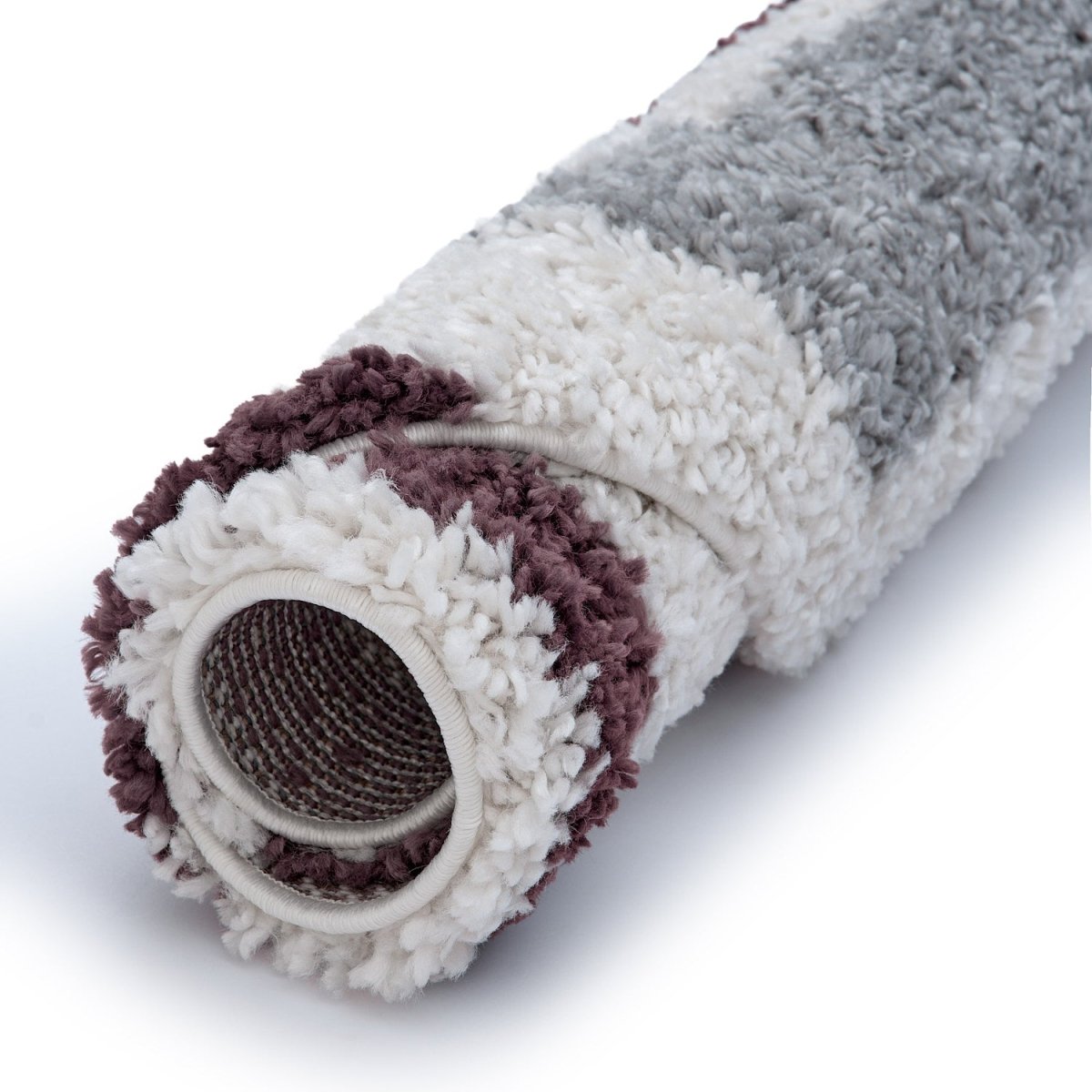 Moodi Shaggy Grey/Purple Contour Rug - Joe’s Haven