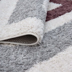 Moodi Shaggy Grey/Purple Contour Rug - Joe’s Haven