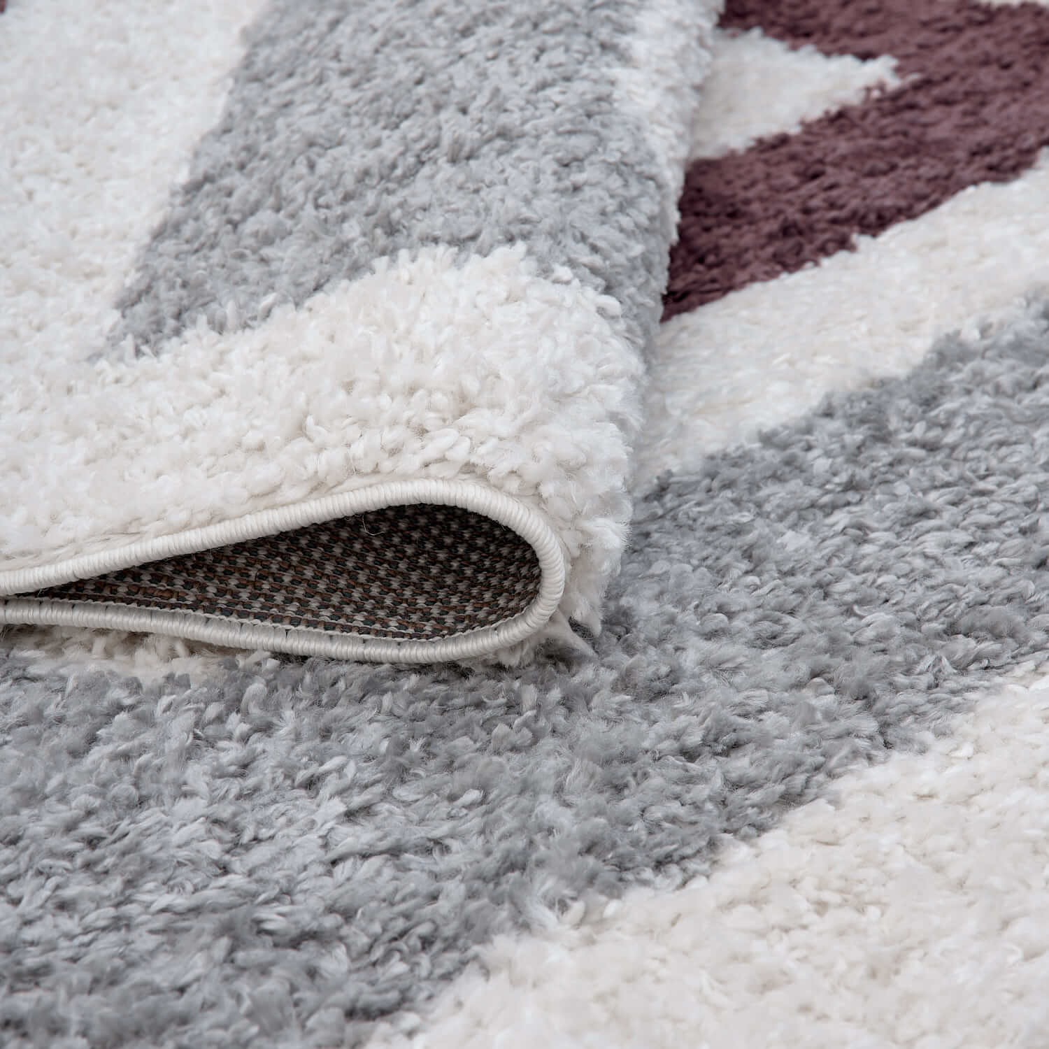 Moodi Shaggy Grey/Purple Contour Rug - Joe’s Haven