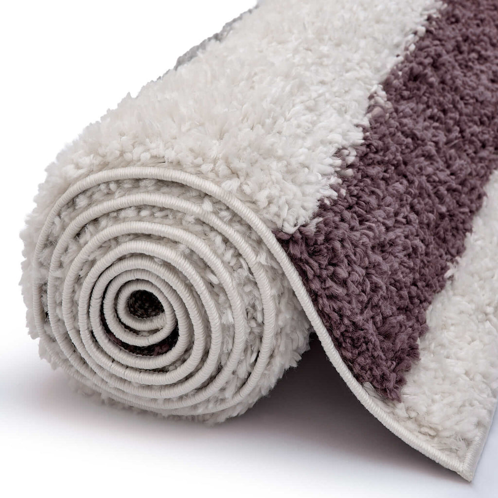 Moodi Shaggy Grey/Purple Contour Rug - Joe’s Haven