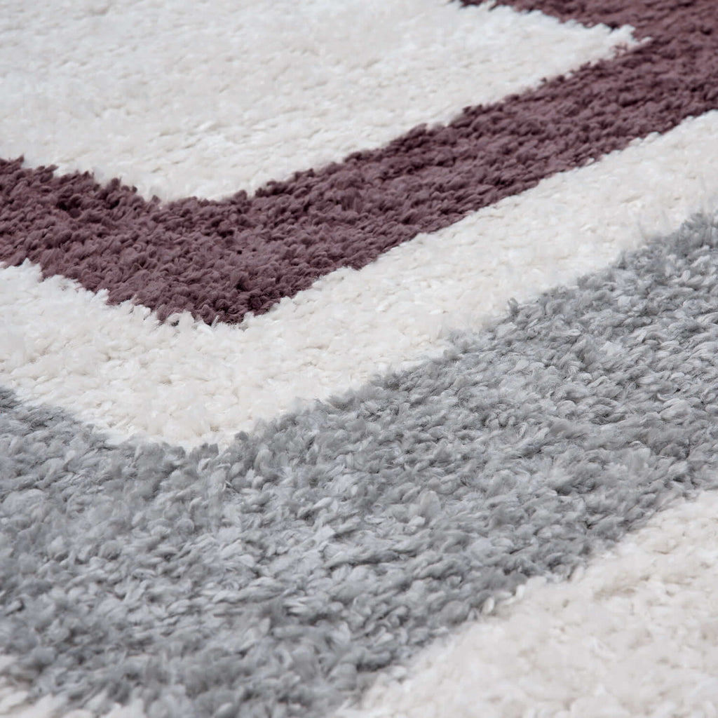 Moodi Shaggy Grey/Purple Contour Rug - Joe’s Haven