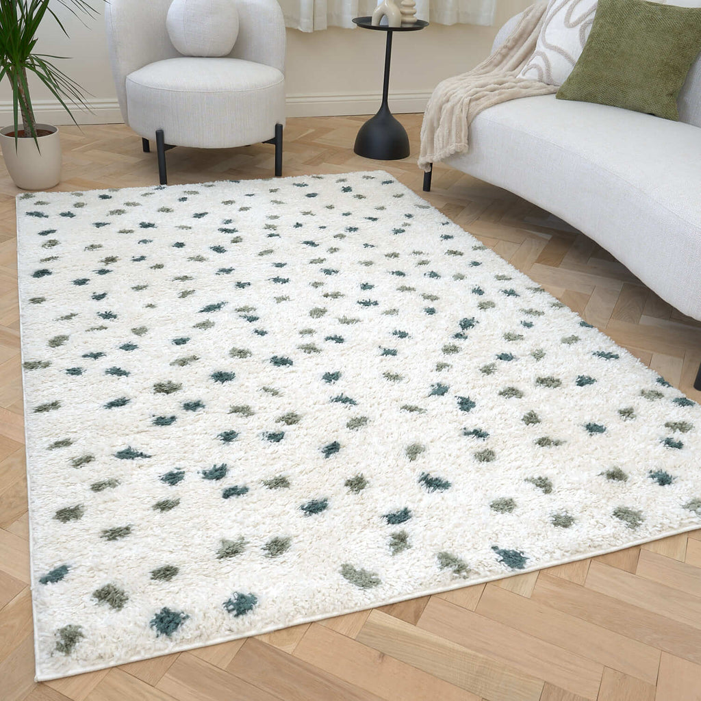 Moodi Shaggy Green Drizzle Rug - Joe’s Haven