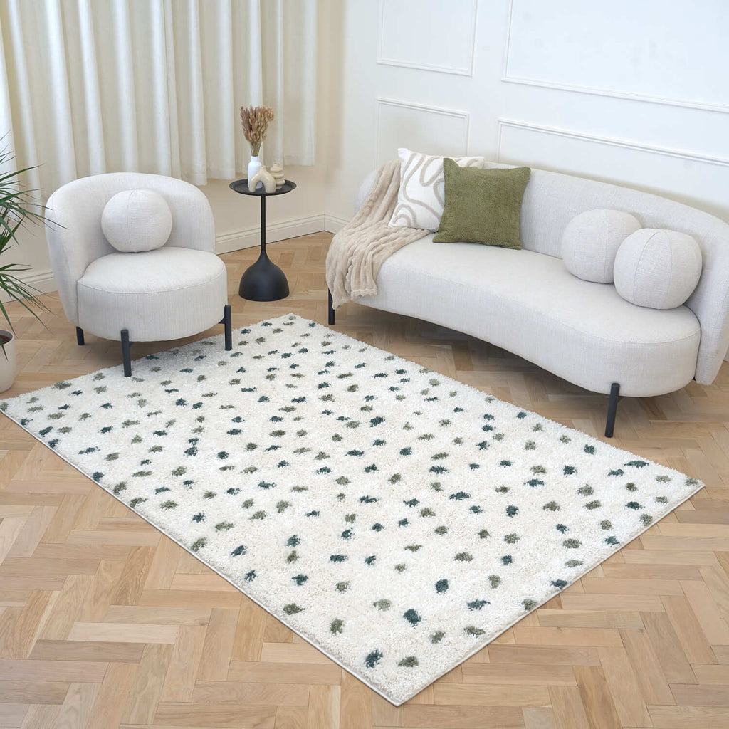 Moodi Shaggy Green Drizzle Rug - Joe’s Haven