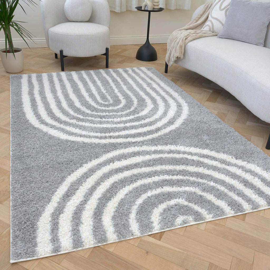 Moodi Shaggy Grey Echo Rug - Joe’s Haven