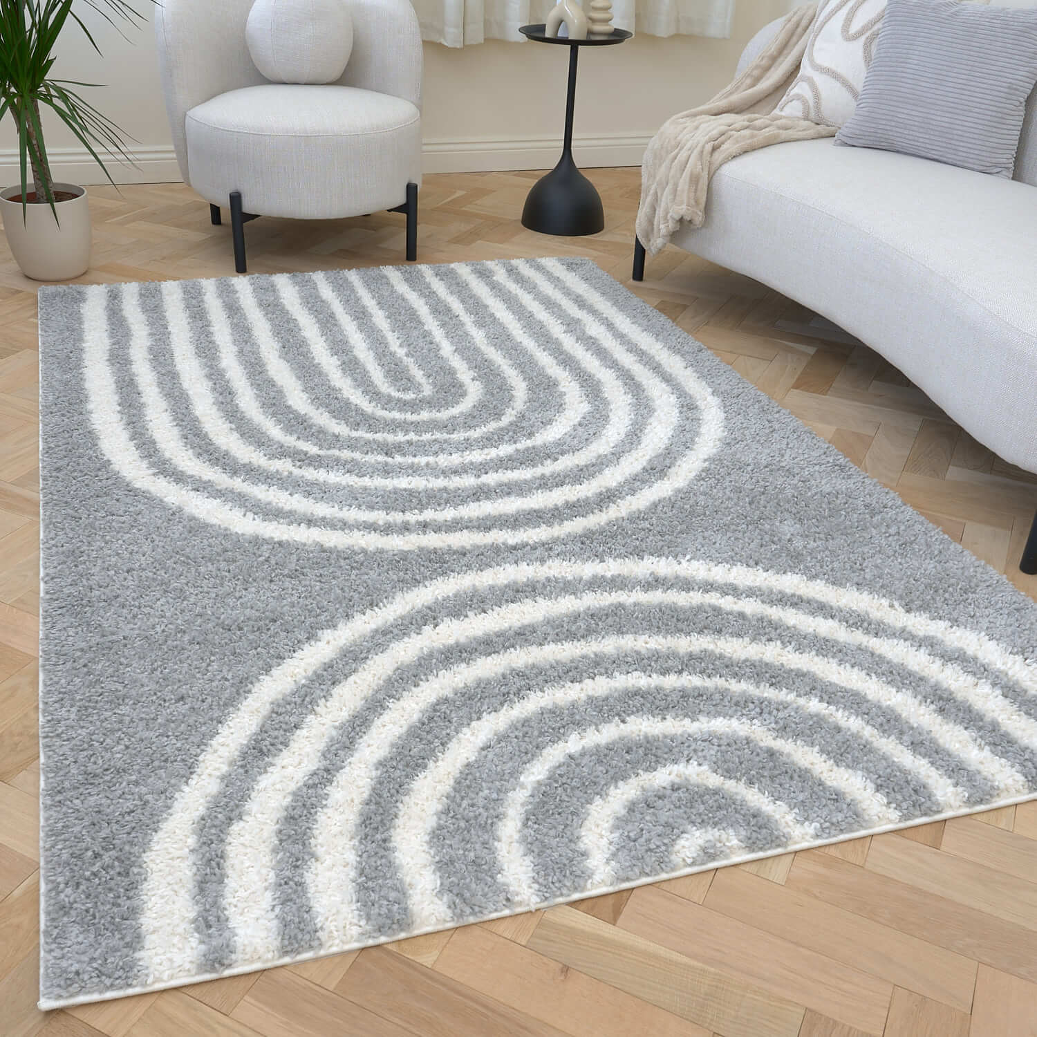 Moodi Shaggy Grey Echo Rug - Joe’s Haven