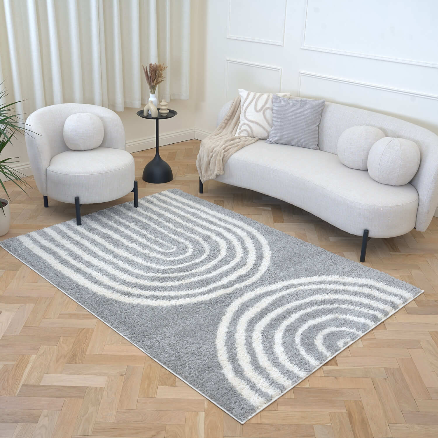 Moodi Shaggy Grey Echo Rug - Joe’s Haven