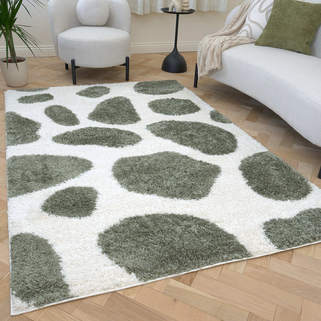 Moodi Shaggy Green Erosan Rug - Joe’s Haven