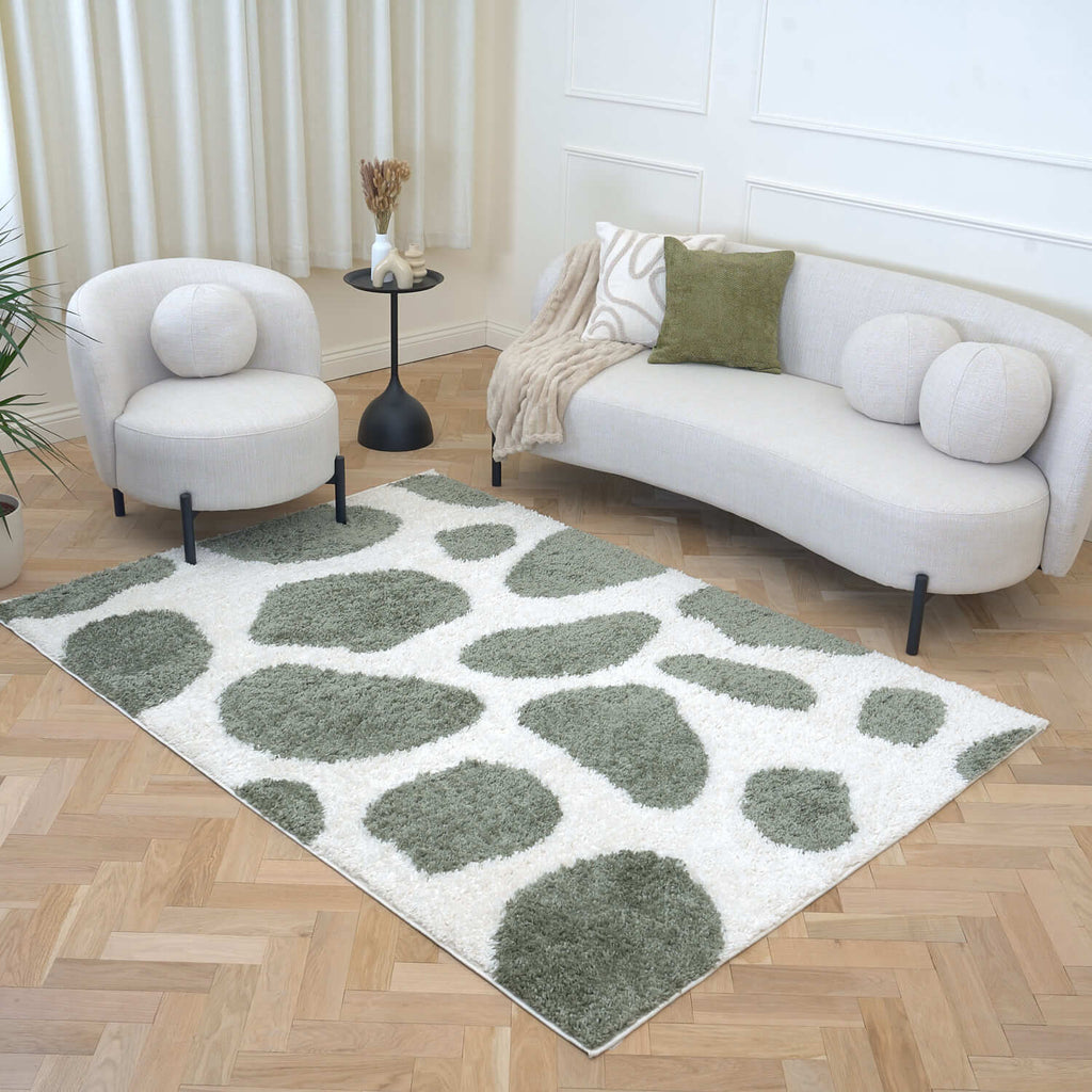 Moodi Shaggy Green Erosan Rug - Joe’s Haven