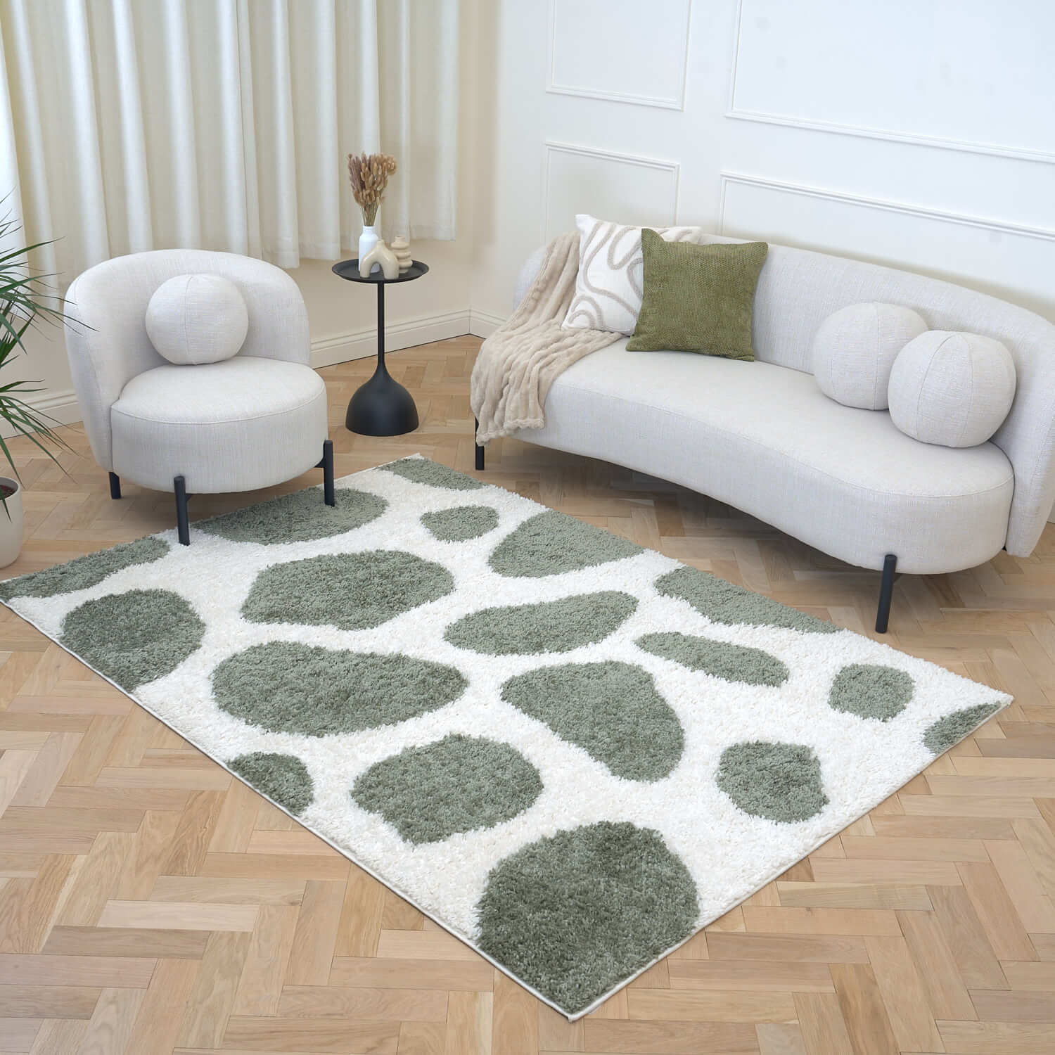 Moodi Shaggy Green Erosan Rug - Joe’s Haven