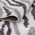 Moodi Shaggy Grey/Purple Mauvine Rug - Joe’s Haven