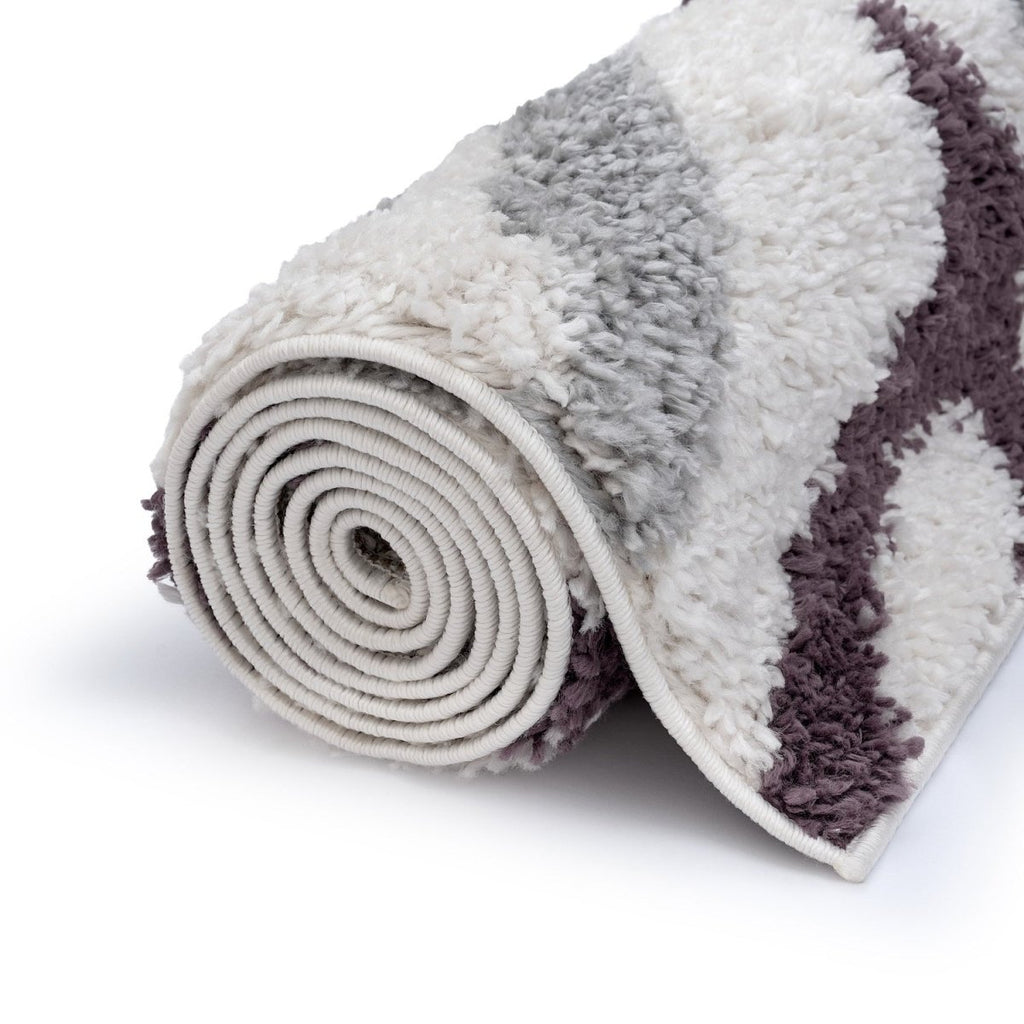 Moodi Shaggy Grey/Purple Mauvine Rug - Joe’s Haven