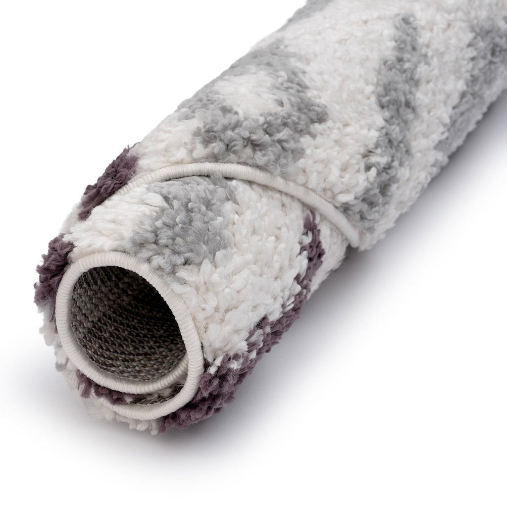 Moodi Shaggy Grey/Purple Mauvine Rug - Joe’s Haven