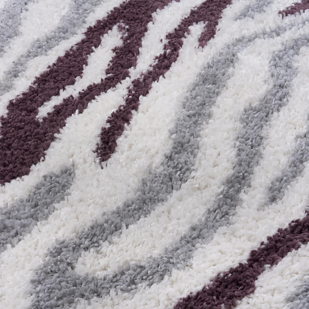 Moodi Shaggy Grey/Purple Mauvine Rug - Joe’s Haven