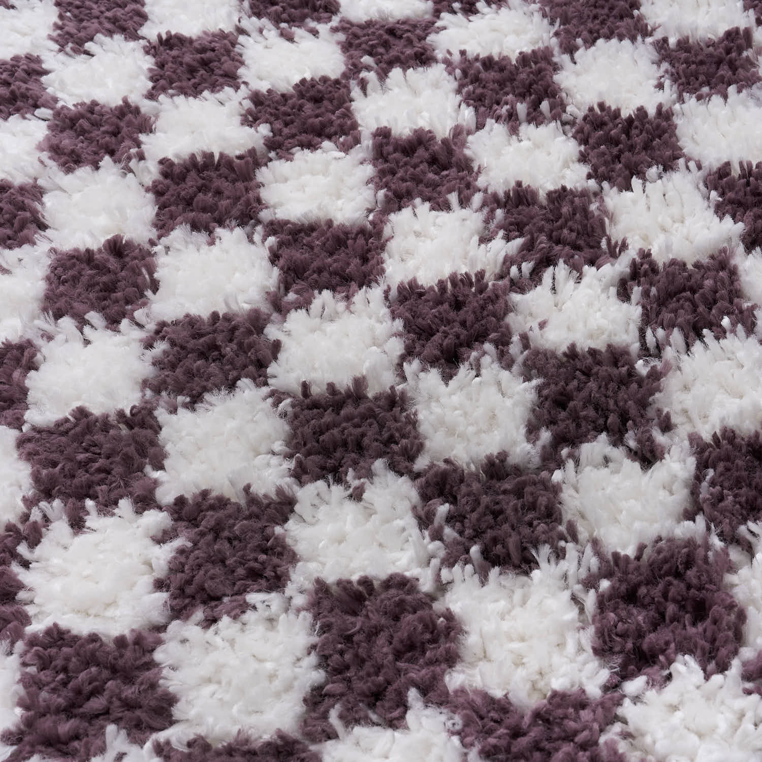 Moodi Shaggy Purple Mosscheck Rug - Joe’s Haven