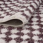 Moodi Shaggy Purple Mosscheck Rug - Joe’s Haven