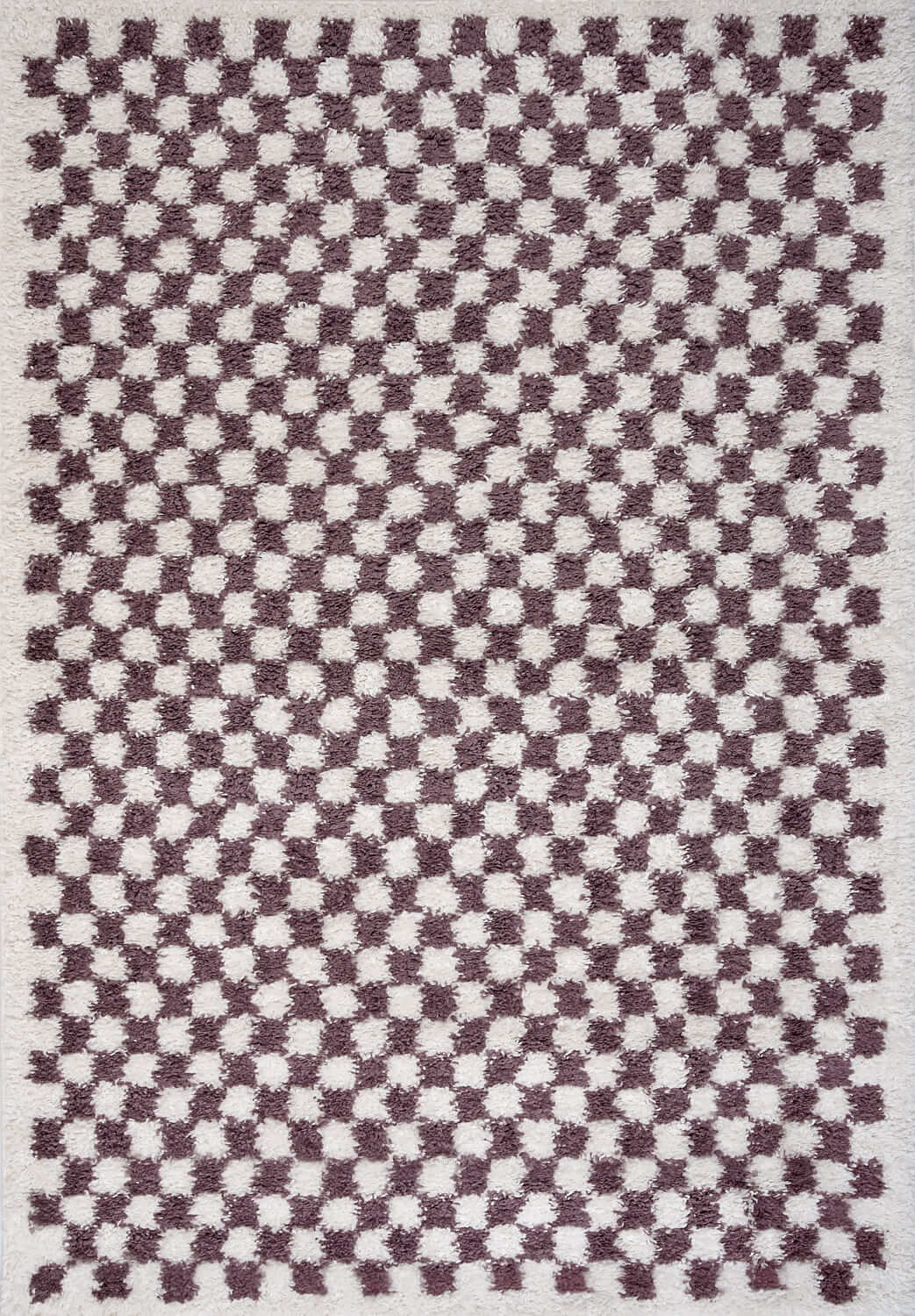 Moodi Shaggy Purple Mosscheck Rug - Joe’s Haven