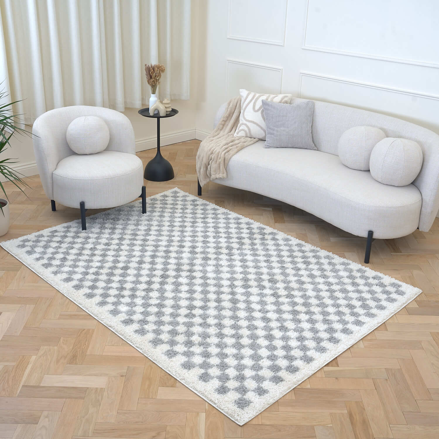 Moodi Shaggy Grey Mulberry Rug - Joe’s Haven