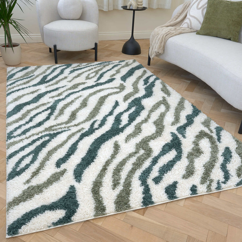 Moodi Shaggy Green Nyra Rug - Joe’s Haven