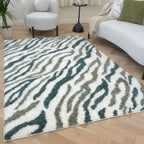 Moodi Shaggy Green Nyra Rug - Joe’s Haven