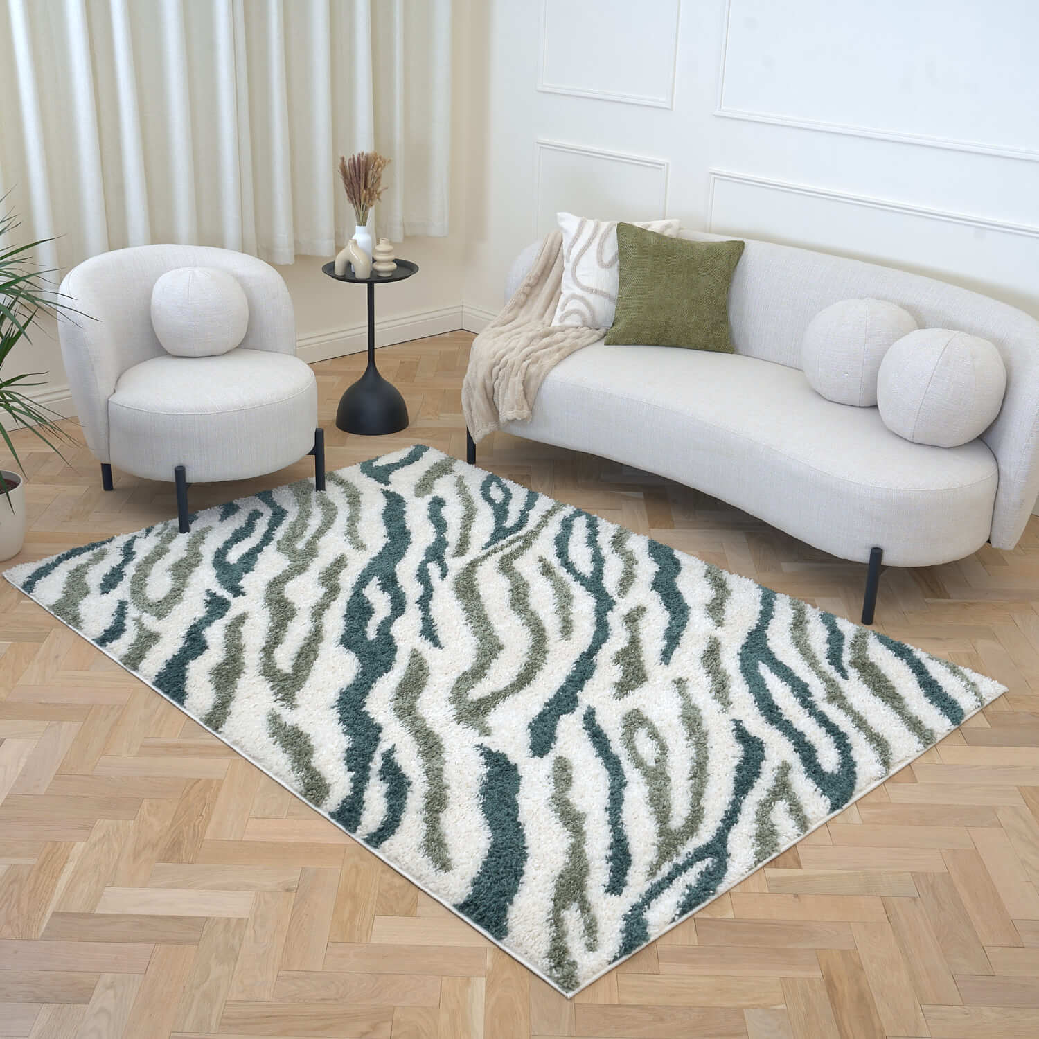 Moodi Shaggy Green Nyra Rug - Joe’s Haven