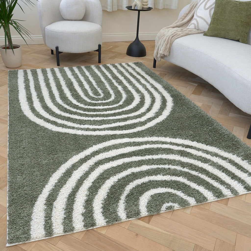 Moodi Shaggy Green Reverie Rug - Joe’s Haven