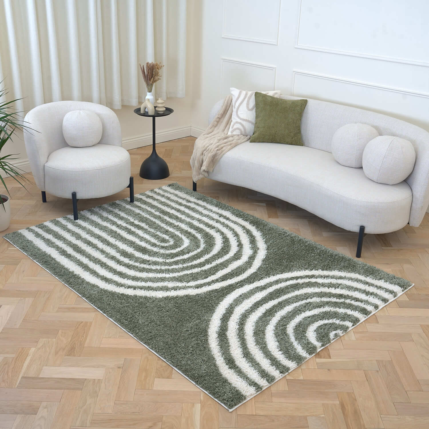 Moodi Shaggy Green Reverie Rug - Joe’s Haven