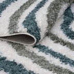 Moodi Shaggy Green Rippletide Rug - Joe’s Haven