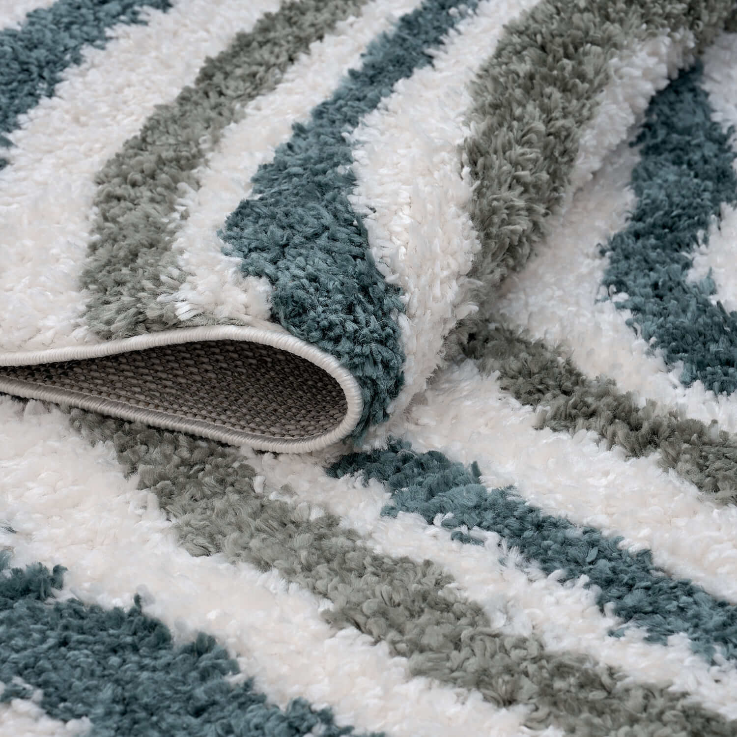 Moodi Shaggy Green Rippletide Rug - Joe’s Haven