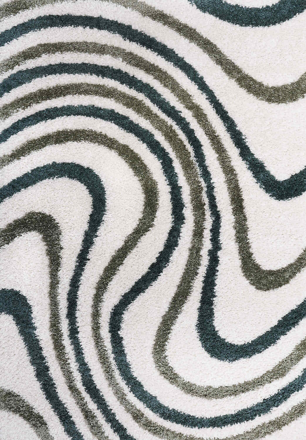 Moodi Shaggy Green Rippletide Rug - Joe’s Haven