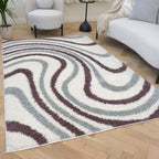 Moodi Shaggy Grey/Purple Smokeberry Rug - Joe’s Haven