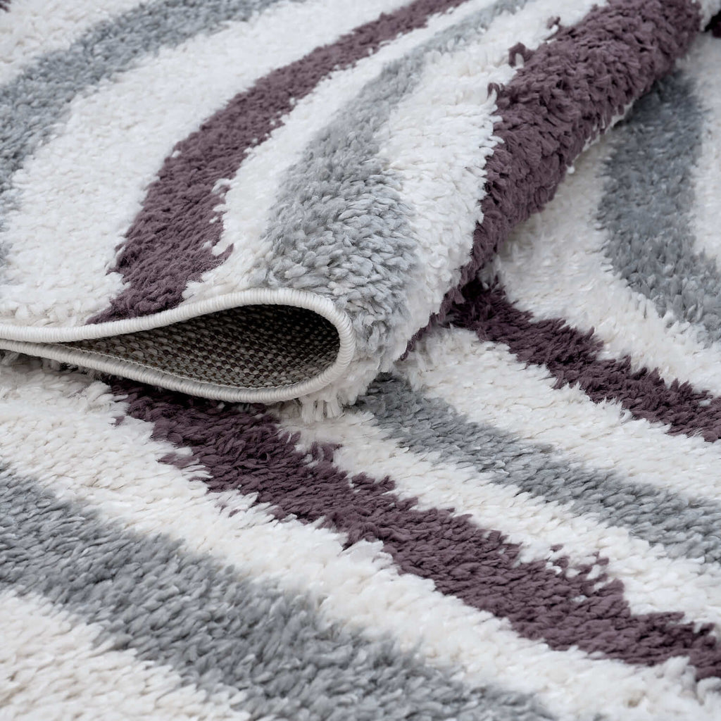 Moodi Shaggy Grey/Purple Smokeberry Rug - Joe’s Haven