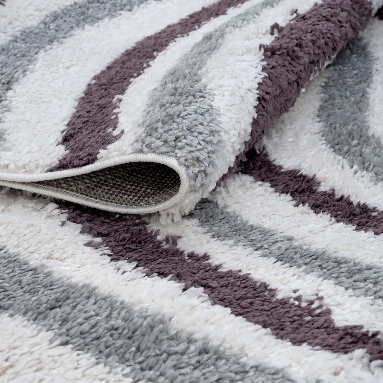 Moodi Shaggy Grey/Purple Smokeberry Rug - Joe’s Haven