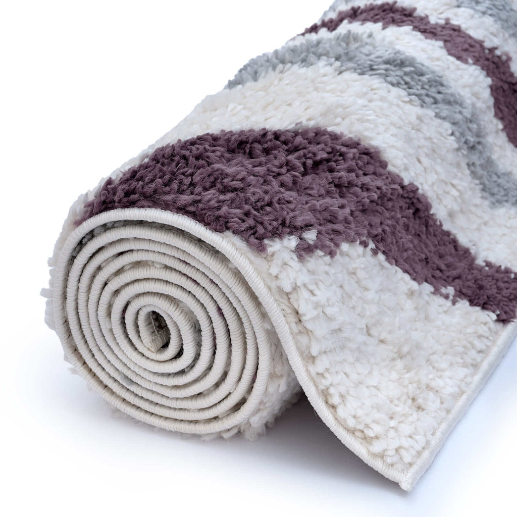 Moodi Shaggy Grey/Purple Smokeberry Rug - Joe’s Haven